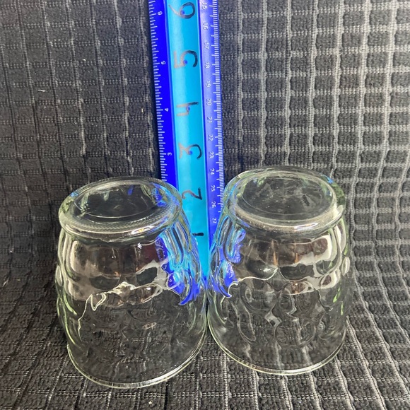 Vtg ANCHOR HOCKING Interior Design Thumbprint 8oz Jelly Glass.VGC Set of 2 - Picture 4 of 5